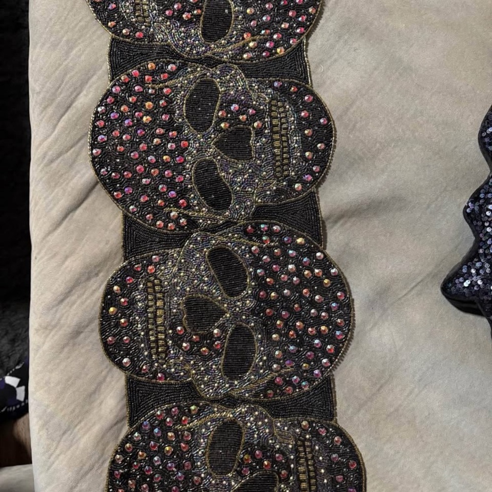 Embellished Skull Design table runner